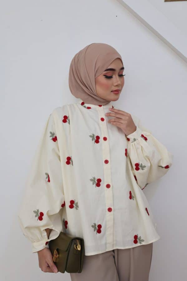 Cherry Embroidered Shirt - Image 3