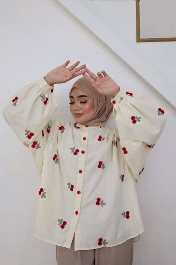 Cherry Embroidered Shirt - Image 2