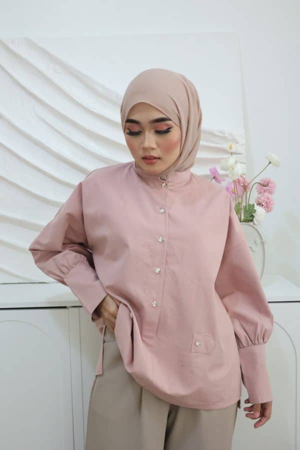 Zara Suit Shirt in Ash Rose