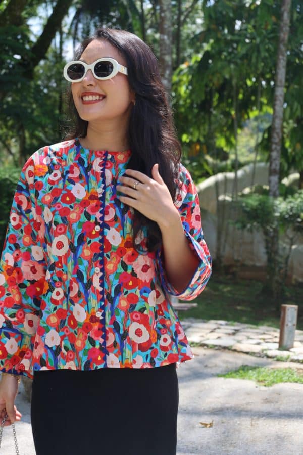 Melissa Blouse In Blue - Image 3
