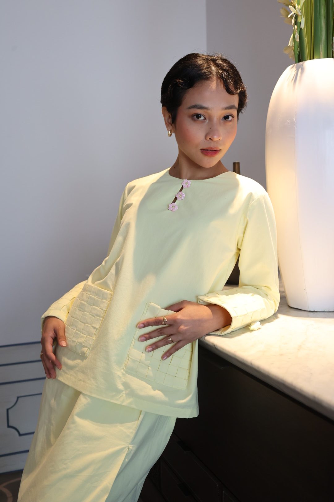 Kurung Imani In Soft Yellow